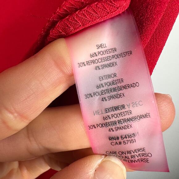 Calvin Klein Red Tulip-Sleeve Cropped Jumpsuit - Picture 9 of 9